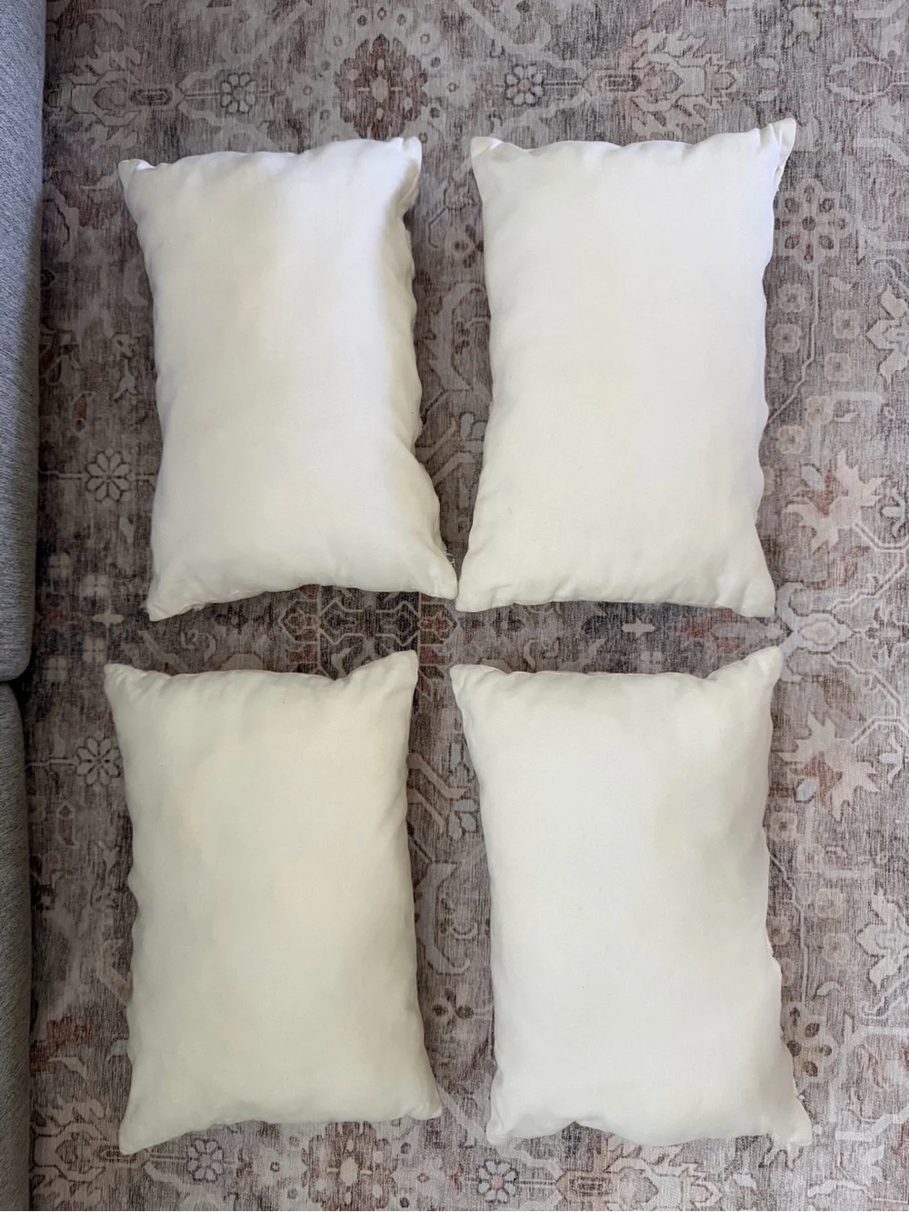 White Floral Embroidered Throw Pillow Set - 4 Pack